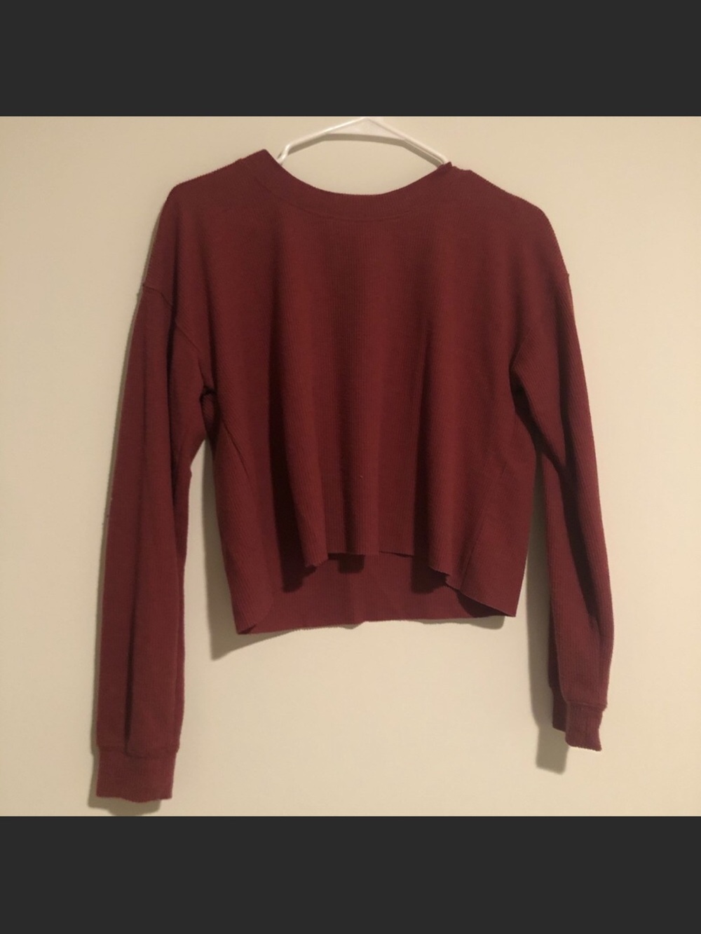 Forever 21 Cropped Long-Sleeve Thermal Top - Rust